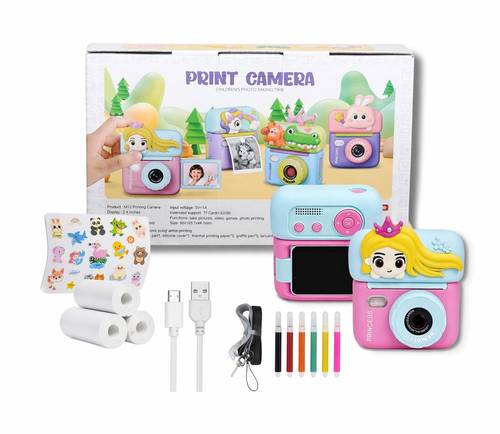 Kids Instant Print Camera with Thermal Printer  2.4  Screen  Suitable for Ages 3+ Size 90*103*44.1 mm