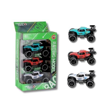 Off Road Racing Die Cast Cars Set 3 Pieces  Friction Powered  Kids Toy