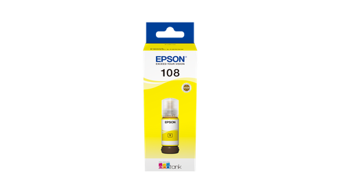 حبر إبسون 108 أصلي لون أصفر (يلو) للطابعات L8050 / L18050