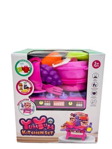 Kids Yum Yum Kitchen Play Set with Stove & Tableware
