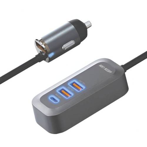 شاحن سيارة 100 واط 4 منافذ USB+PD جرين ليون أسود