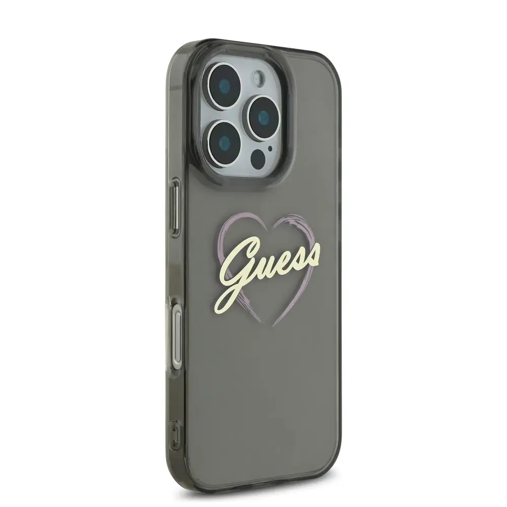 Guess Heart Logo Case for iPhone 16 Pro Max Black