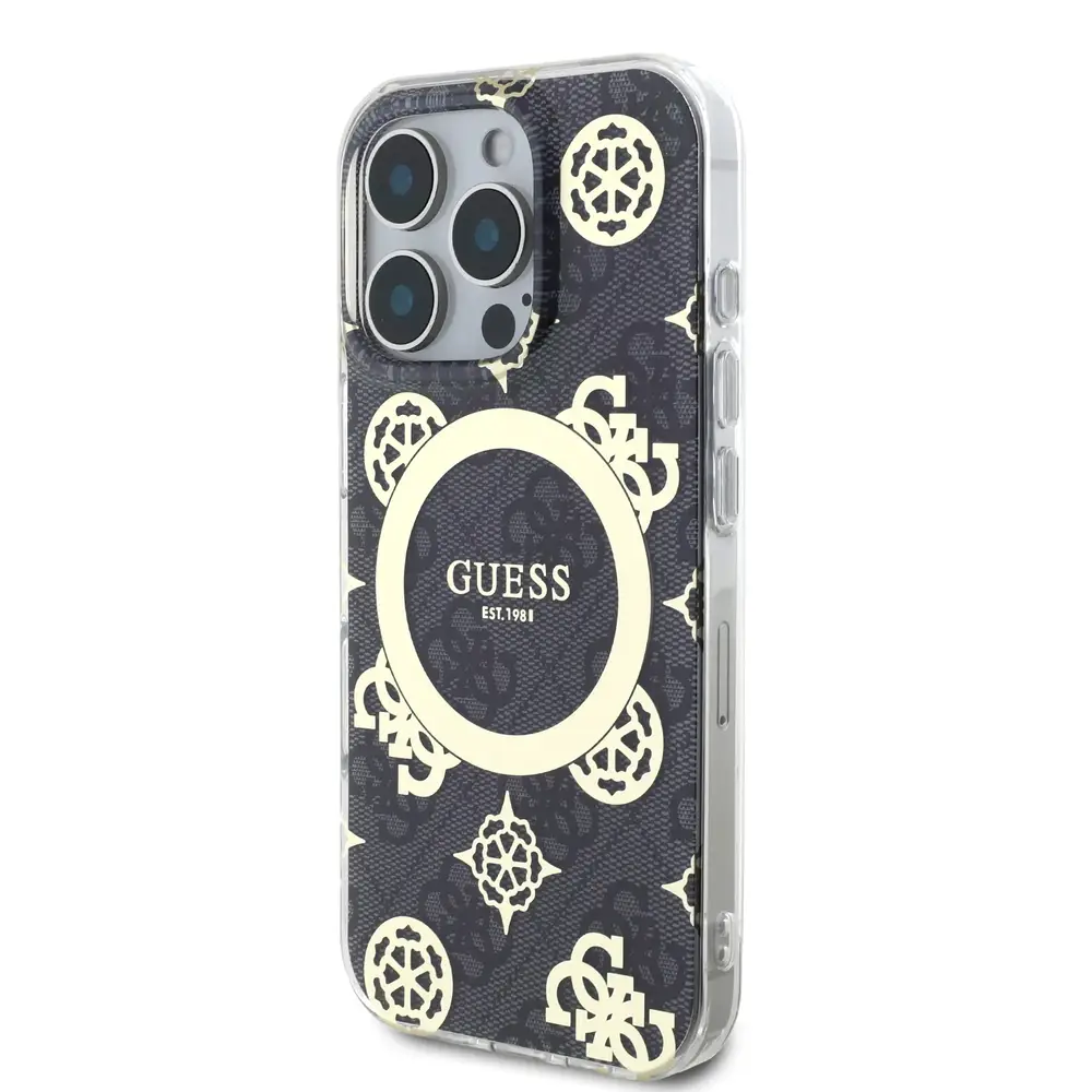 Guess iPhone 16 Pro Max MagSafe Peony Case Black