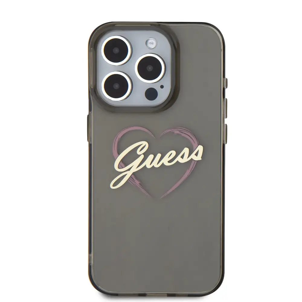Guess Heart Logo Case for iPhone 16 Pro Max Black