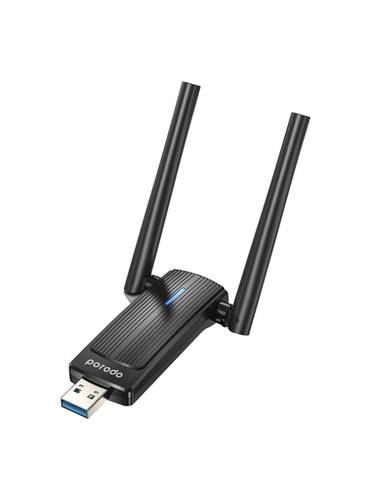 محول واي فاي 6 USB مزدوج النطاق من بورودو أسود