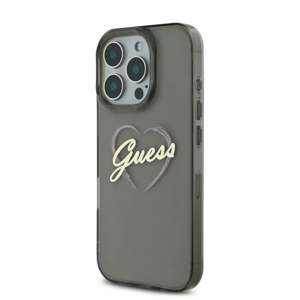 Guess Heart Logo Case for iPhone 16 Pro Max Black