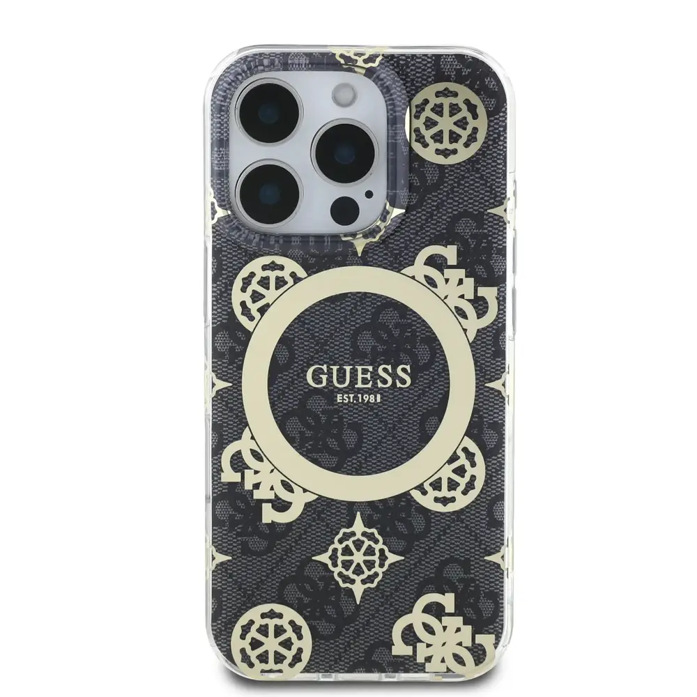 Guess iPhone 16 Pro Max MagSafe Peony Case Black