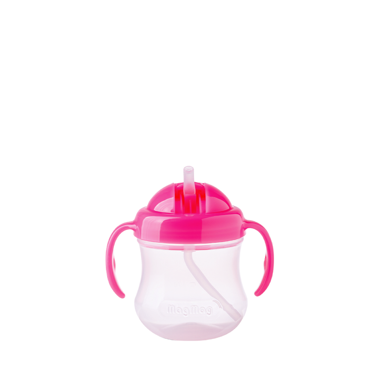 Pigeon Pink Mag Mag Straw Cup Step Three Eight Months - 200ML