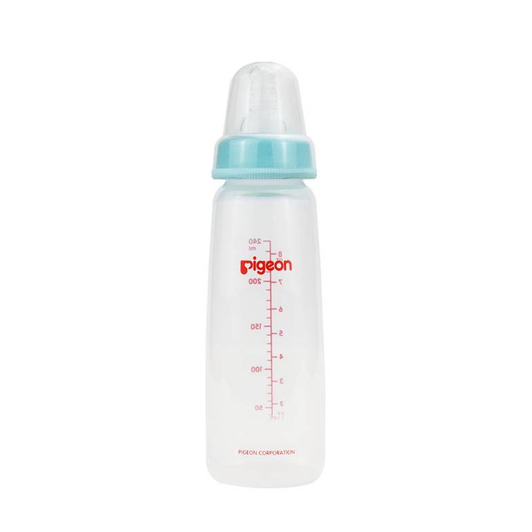Pigeon Slim Neck Plastic Bottle Clear Cap  (Assorted) - 240ML