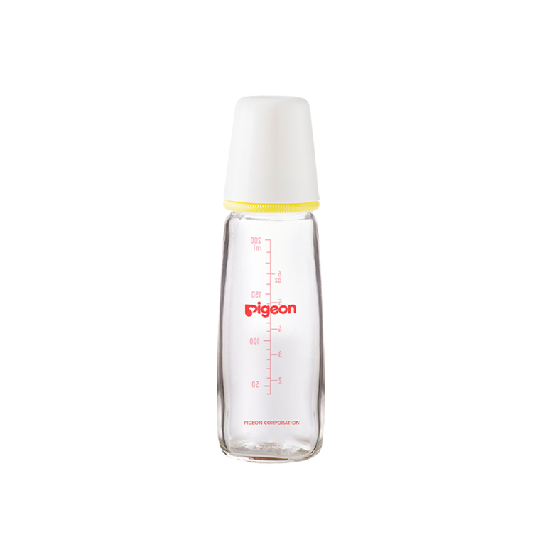 Pigeon Slim Neck Glass Bottle White Cap  (Assorted) - 200ML
