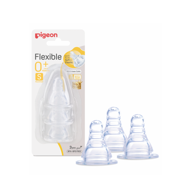 Pigeon Flexible Slim Neck Nipple Three Pieces - 0+ Months