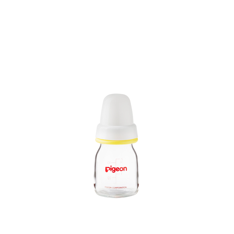 Pigeon Slim Neck Glass Bottle White Cap  (Assorted) - 50ML