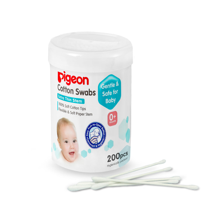 Pigeon Thin Cotton Swabs - 200 Pieces