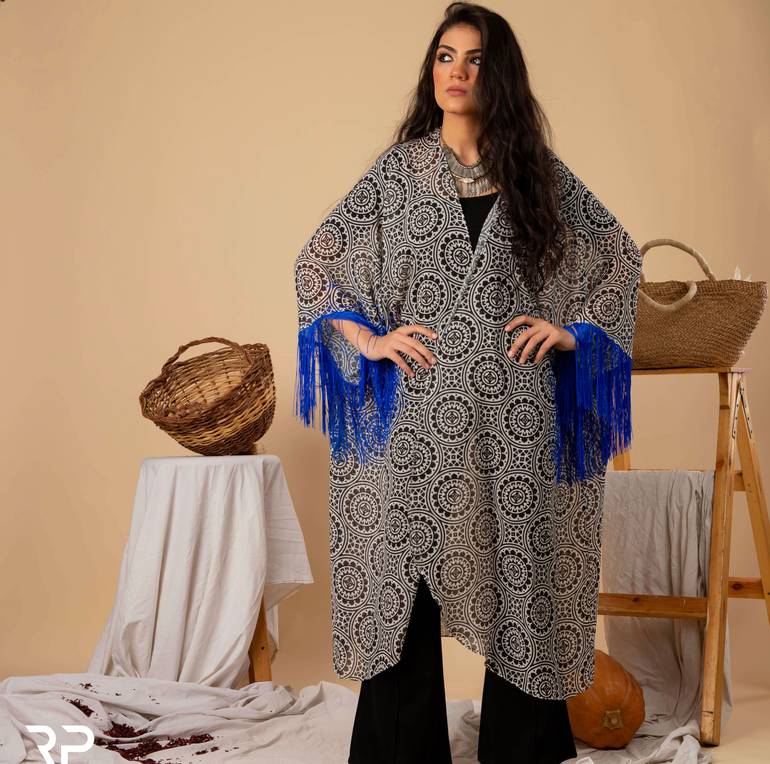 Circles Fringes Kimono