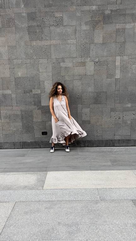 Oversized Ruffle Hem Dress