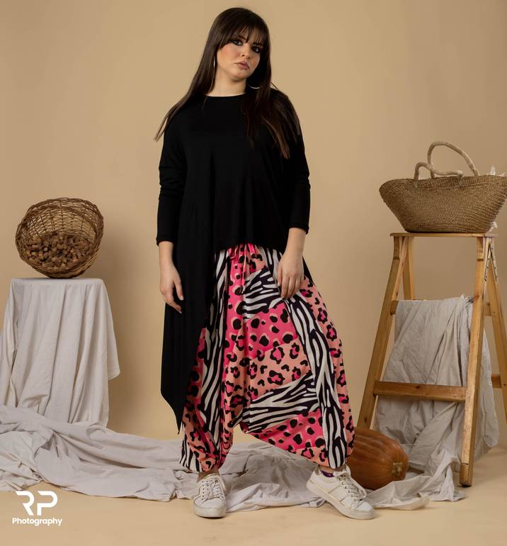 Pink Zebra Harem Pants