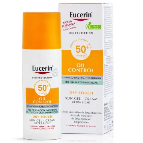 يوسيرين - كريم جل واقي شمس +SPF-50 للبشرة الدهنية و حب الشباب - 50مل