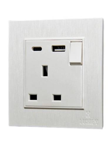 فيش 13 امبير TYPE C+USB  لؤلؤي LUXIFY