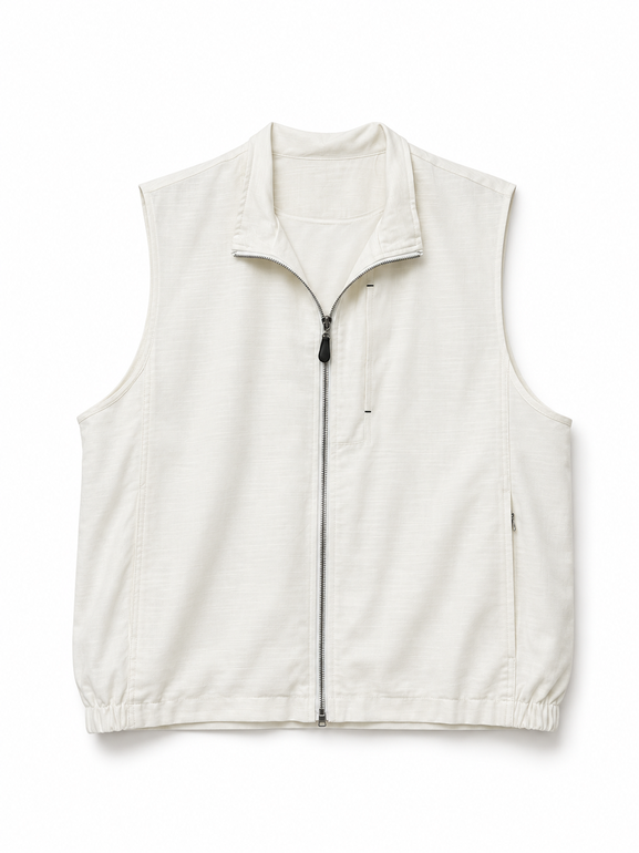 Lyocell & Linen Zip Vest