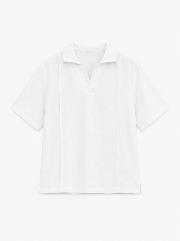 قميص لينن أبيض
