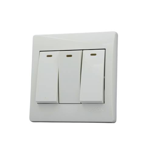 switch 3gang 2way ( 7*7 ) VPON STAR - WHITE