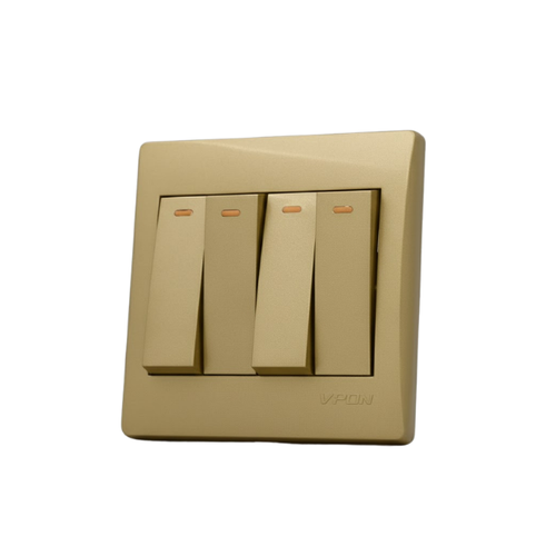 switch 4gang 2way ( 7*7 ) VPON STAR - GOLD