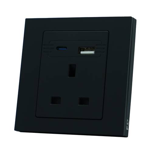 فيش اف سي بيانو A13 TYPE-C + USB ( 7*7 ) - اسود