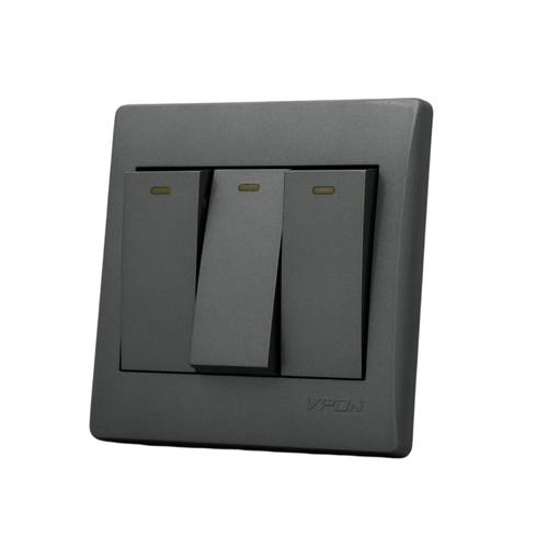 switch 3gang 2way ( 7*7 ) VPON STAR - GRAY