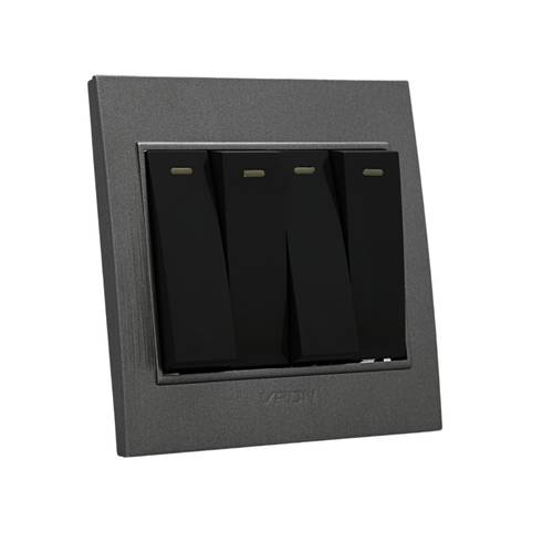 switch 4gang 2way ( 7*7 ) VPON GLORY - SILVER
