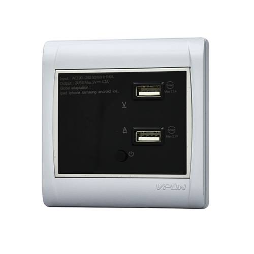 شاشة مع 2 مدخل USB فيبون فيجن ( 7*7 ) - فضي