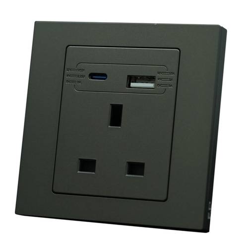 فيش اف سي بيانو A13 TYPE-C + USB ( 7*7 ) - رمادي