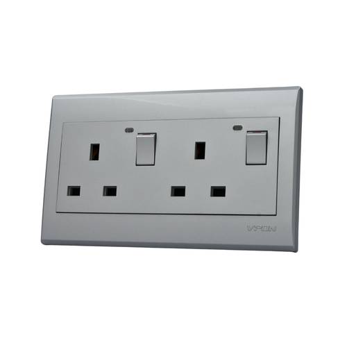 SOCKET 13A WITH KEY ( 7*14 ) VPON VISION - SILVER