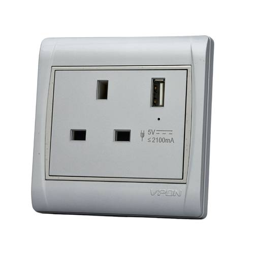 فيش مربع A13 مع USB فيبون فيجن ( 7*7 ) - فضي