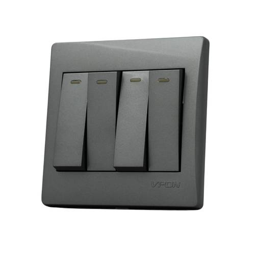 switch 4gang 2way ( 7*7 ) VPON STAR - GRAY