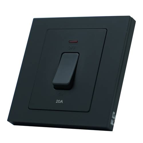 SWITCH HEATER 20A ( 7*7 ) F.C piano - Black