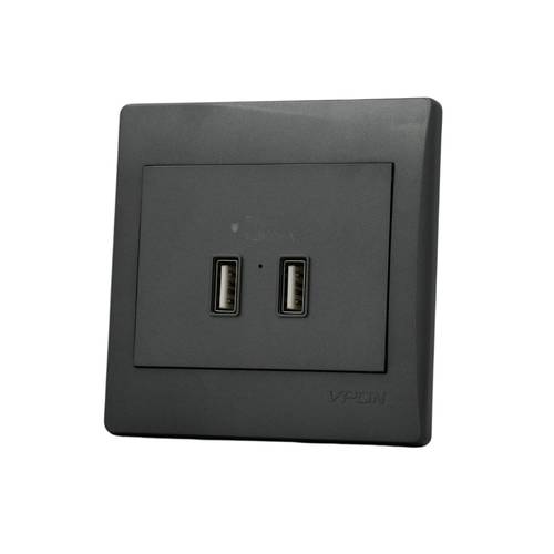 فيش 2 مدخل USB فيبون ستار ( 7*7 ) - رمادي