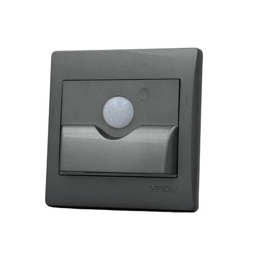 حساس حركة مع 0.5W انارة ليد جداري  ( 7*7 ) - رمادي