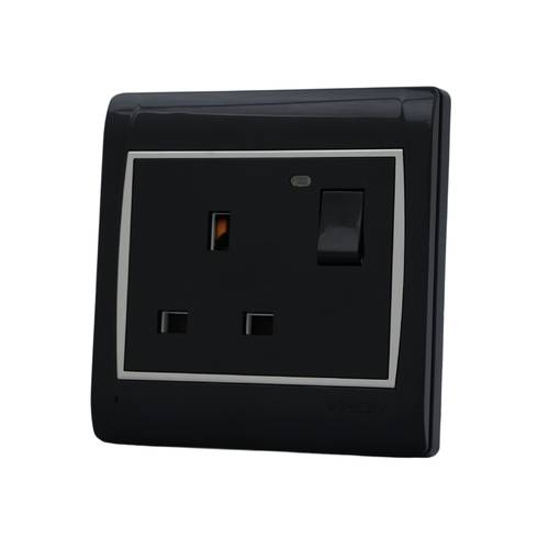 SOCKET 13A WITH KEY ( 7*7 ) VPON VISION - BLACK