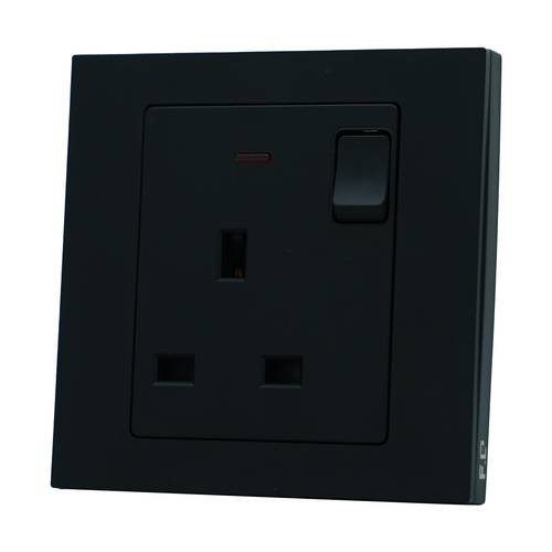SOCKET 13A WITH KEY ( 7*7 ) F.C piano - Black