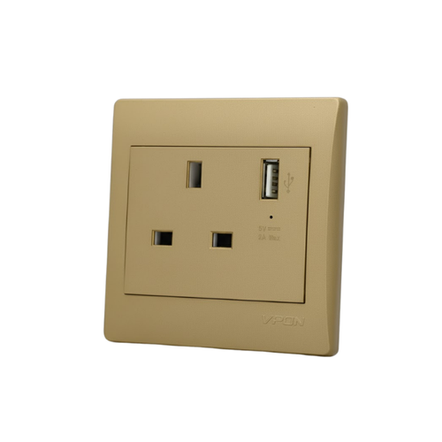 فيش مربع A13 مع USB فيبون ستار ( 7*7 ) - ذهبي