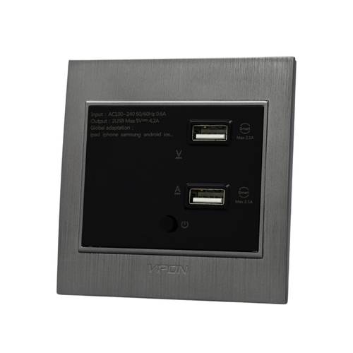 شاشة مع 2 مدخل USB فيبون غلوري ( 7*7 ) - سلفر