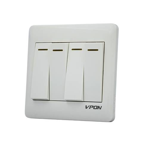 switch 4gang 2way ( 7*7 ) VPON MASTER - WHITE