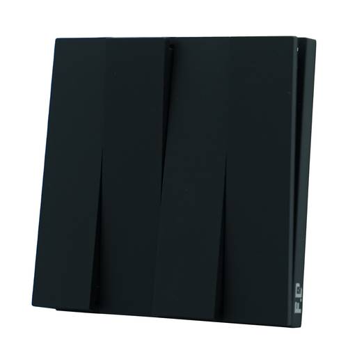 switch 4gang 1way ( 7*7 ) F.C piano - Black