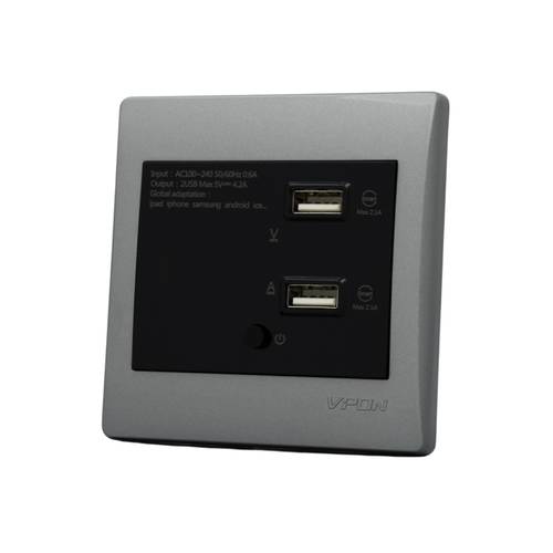 شاشة مع 2 مدخل USB فيبون ستار ( 7*7 ) - رمادي