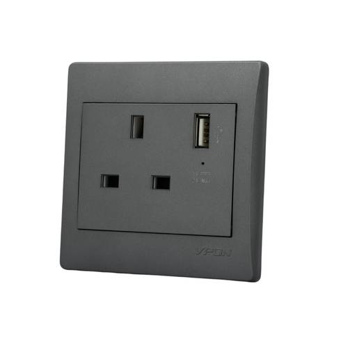 فيش مربع A13 مع USB فيبون ستار ( 7*7 ) - رمادي