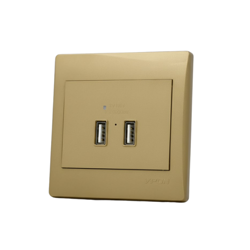 فيش 2 مدخل USB فيبون ستار ( 7*7 ) - ذهبي