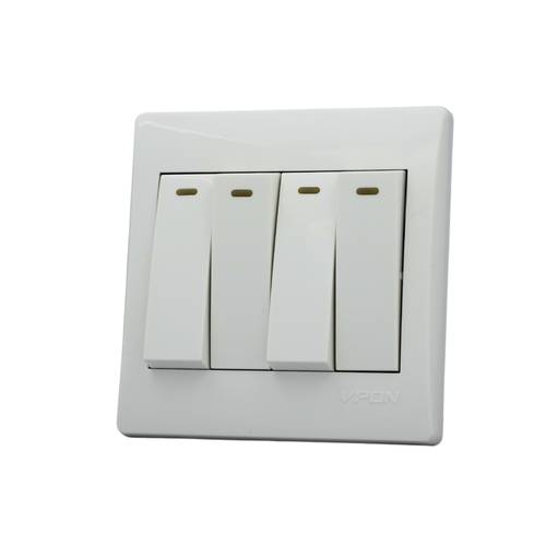 switch 4gang 2way ( 7*7 ) VPON STAR - WHITE
