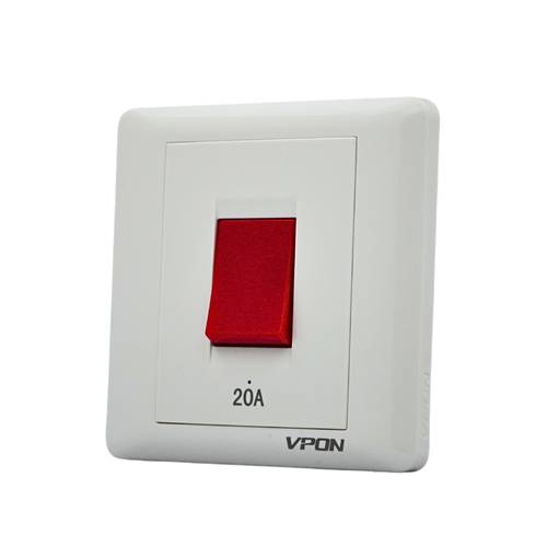 SWITCH HEATER 20A ( 7*7 ) VPON MASTER - WHITE