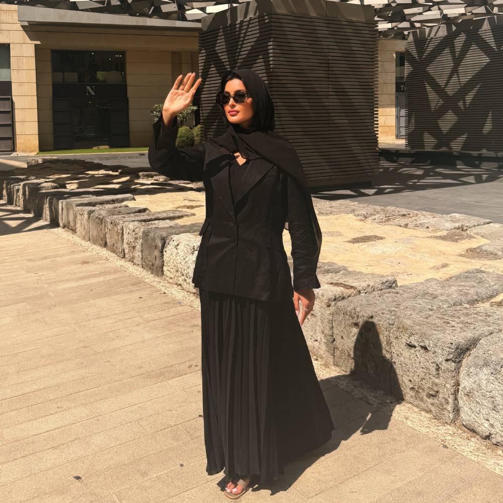 Black suit abaya 