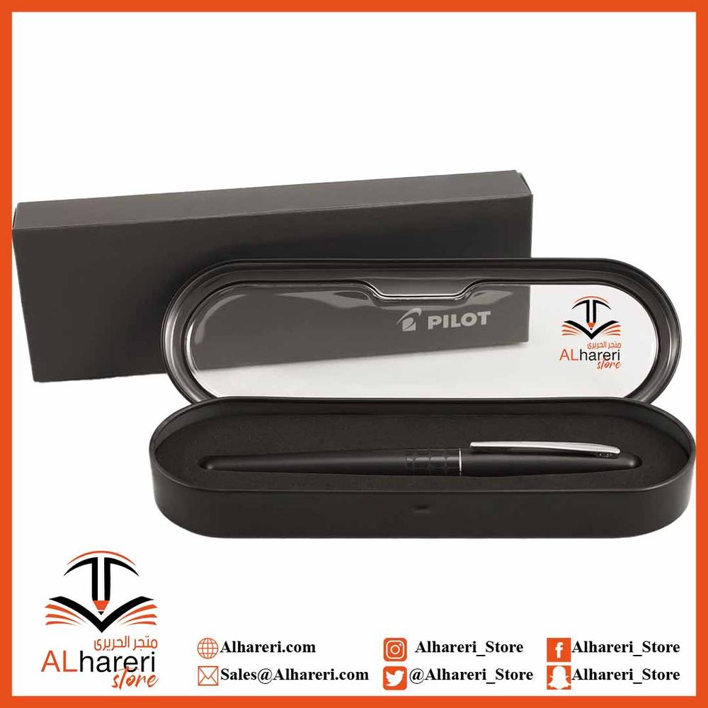 قلم بايلوت فخم ريشة حبر سائل اسطوانة سوداء FP-MR2-M-CDL